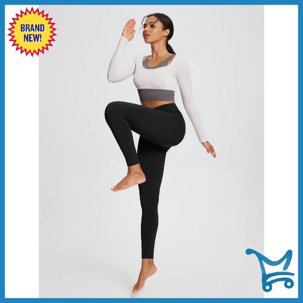 Fleece Lined Thermal Leggings High Waist Pocket Yoga Pants - Picture 8 of 8